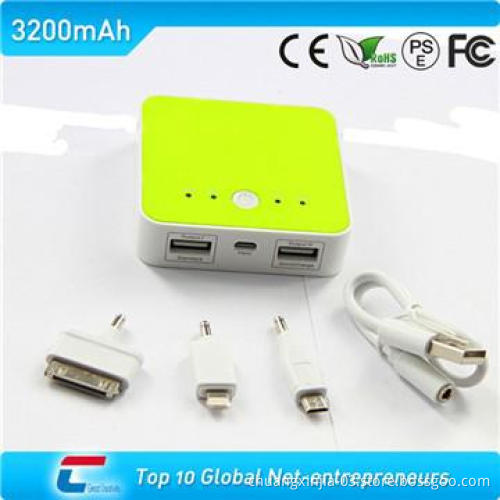 phone power bank 3200 with double USB outputs